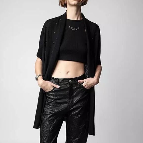 Zadig & Voltaire Cashmere Indiany Embellished Dot Cardigan M - Picture 1 of 10